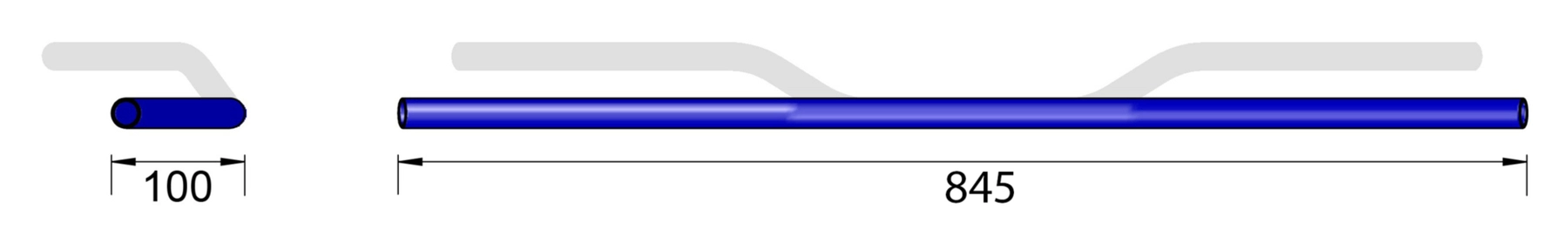 Drag Bar Wide Handlebar with H-D rib LD2