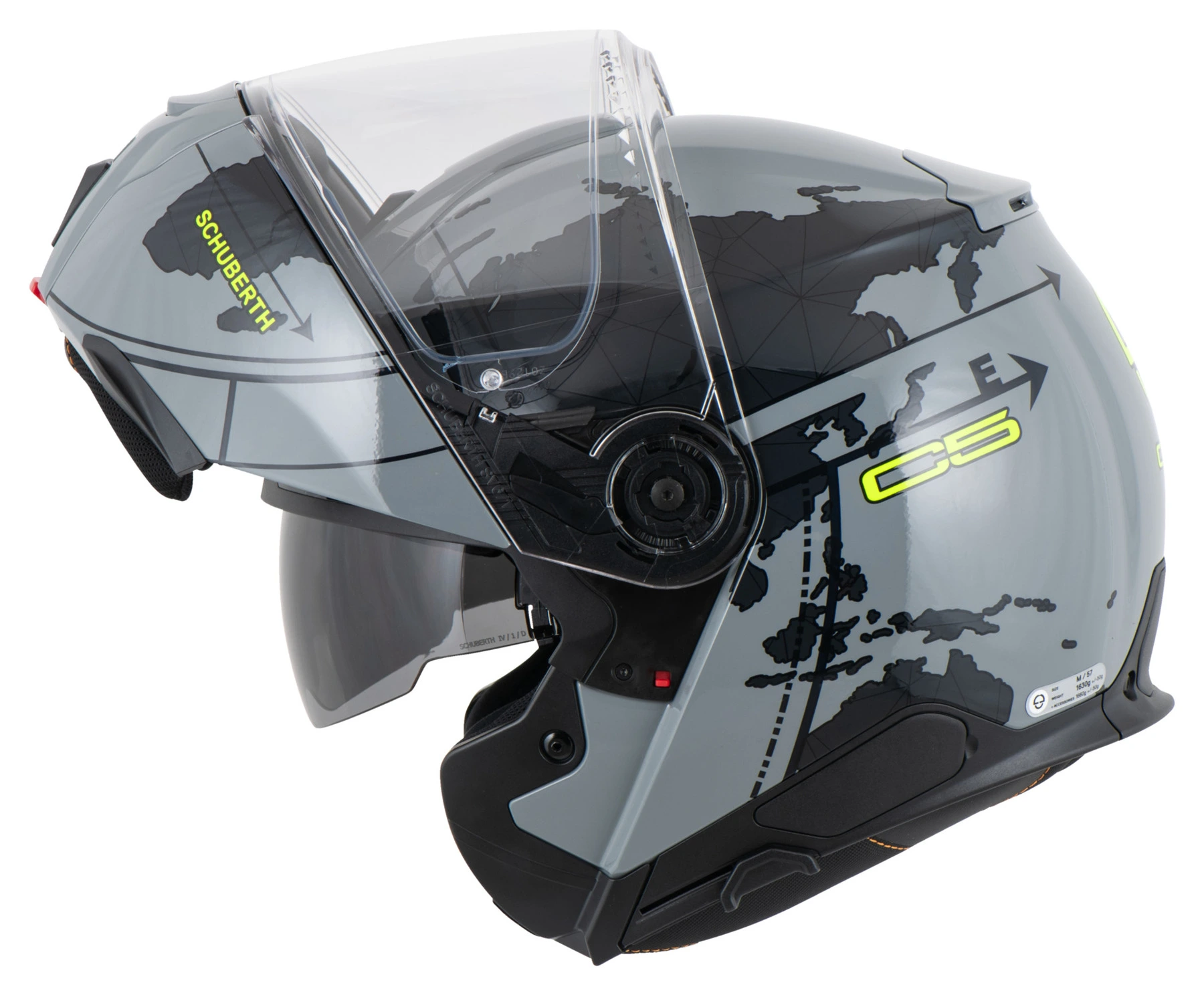 Casque Moto Schuberth C5 Globe - Fibre De Verre Carbone, Visière Noire/Gris Mat, Homologué ECE 22.06