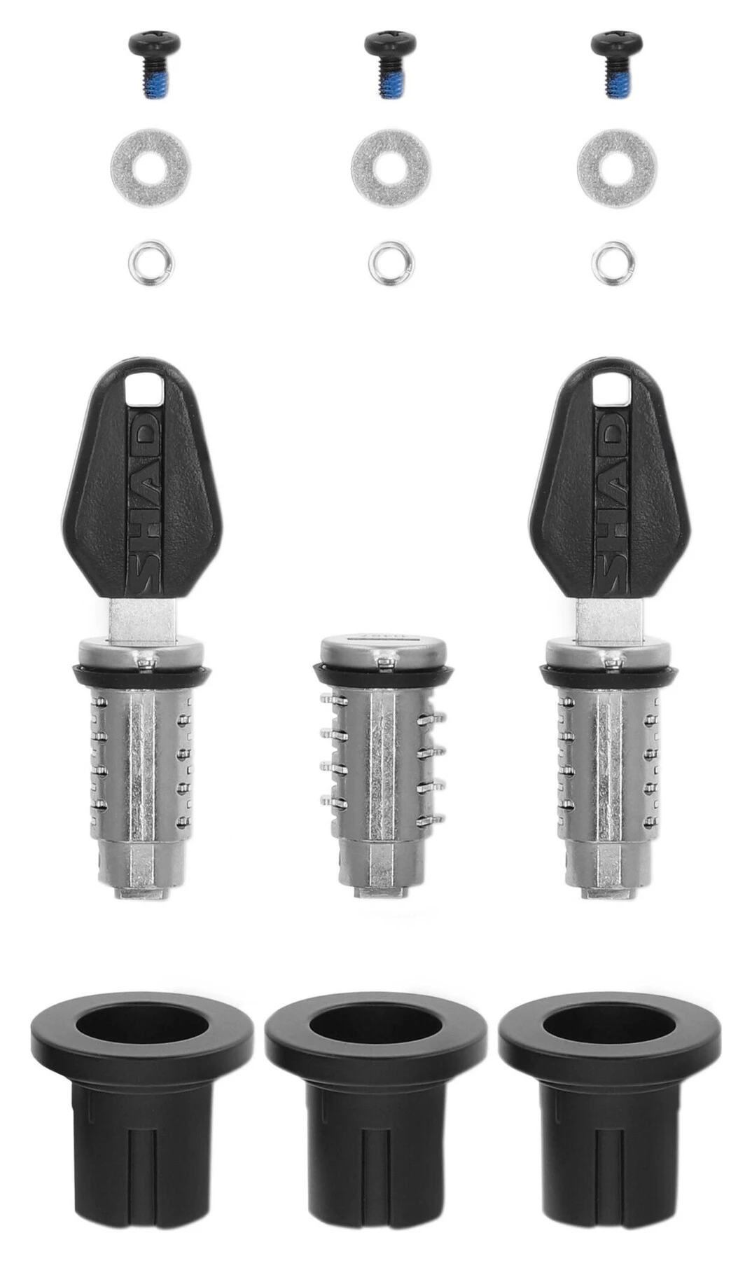 Set Serrure Rechange, Noir, 3 Pces