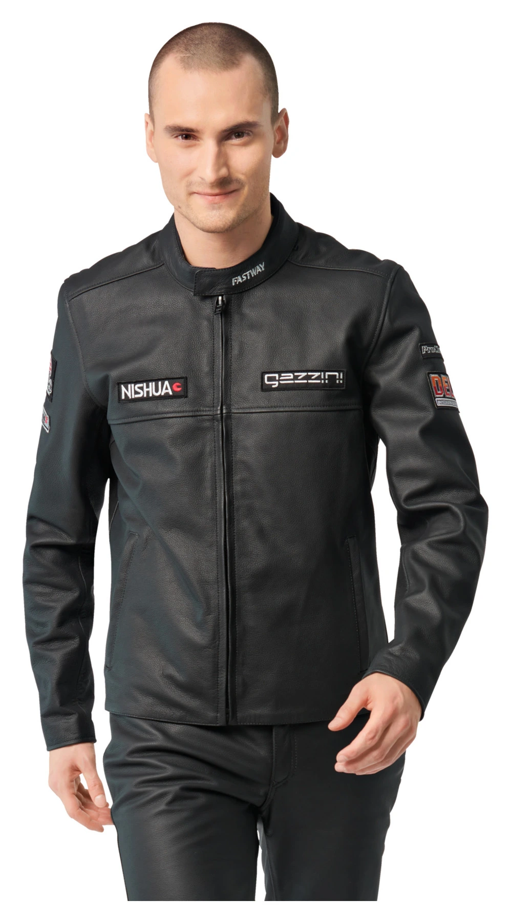 Black leather jacket fashion men online
