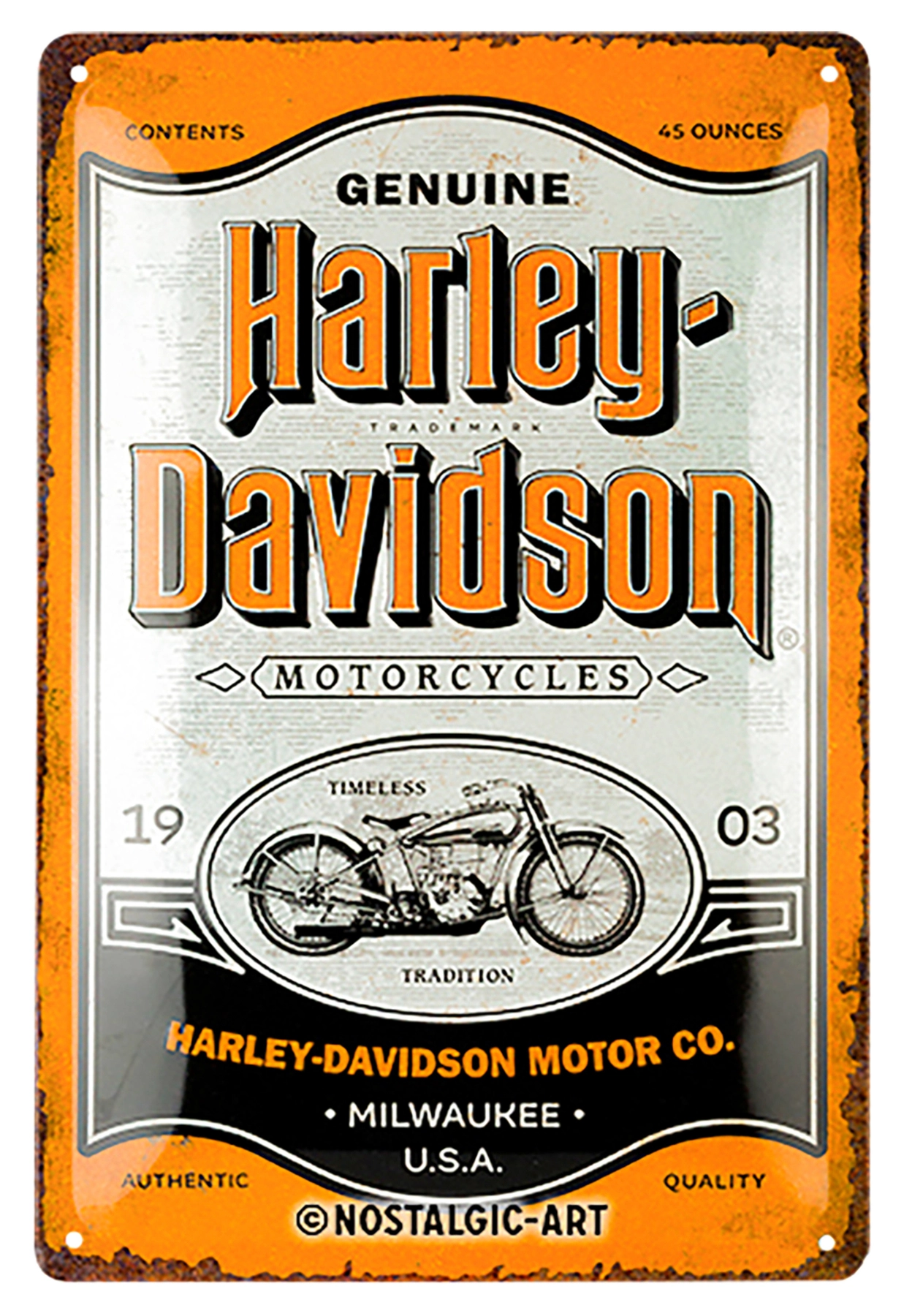 Cartel metáli. Harley Davidson «Genuine»