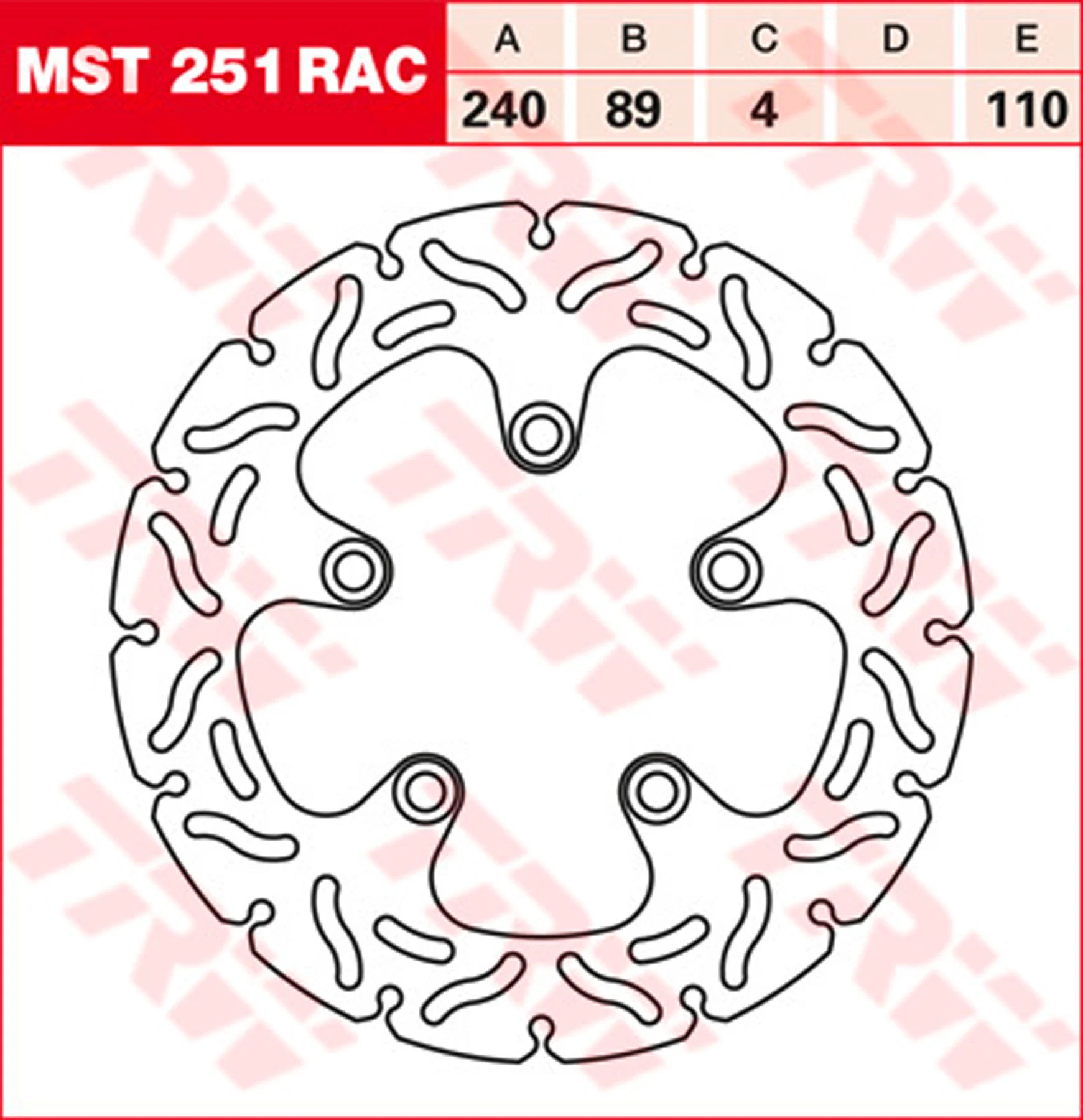 Bremsscheiben Racing, Hinten