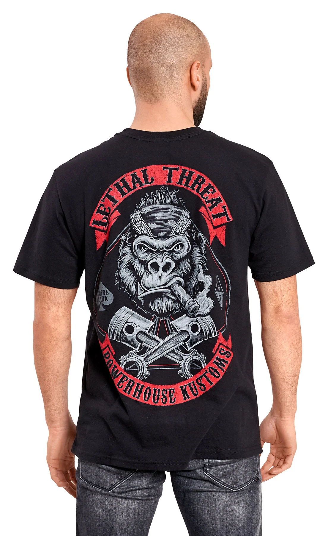Vendetta Inc. Maglietta Uomo Gorilla Factory, Stampa Fronte/Retro, Colore Nero, 100% Cotone