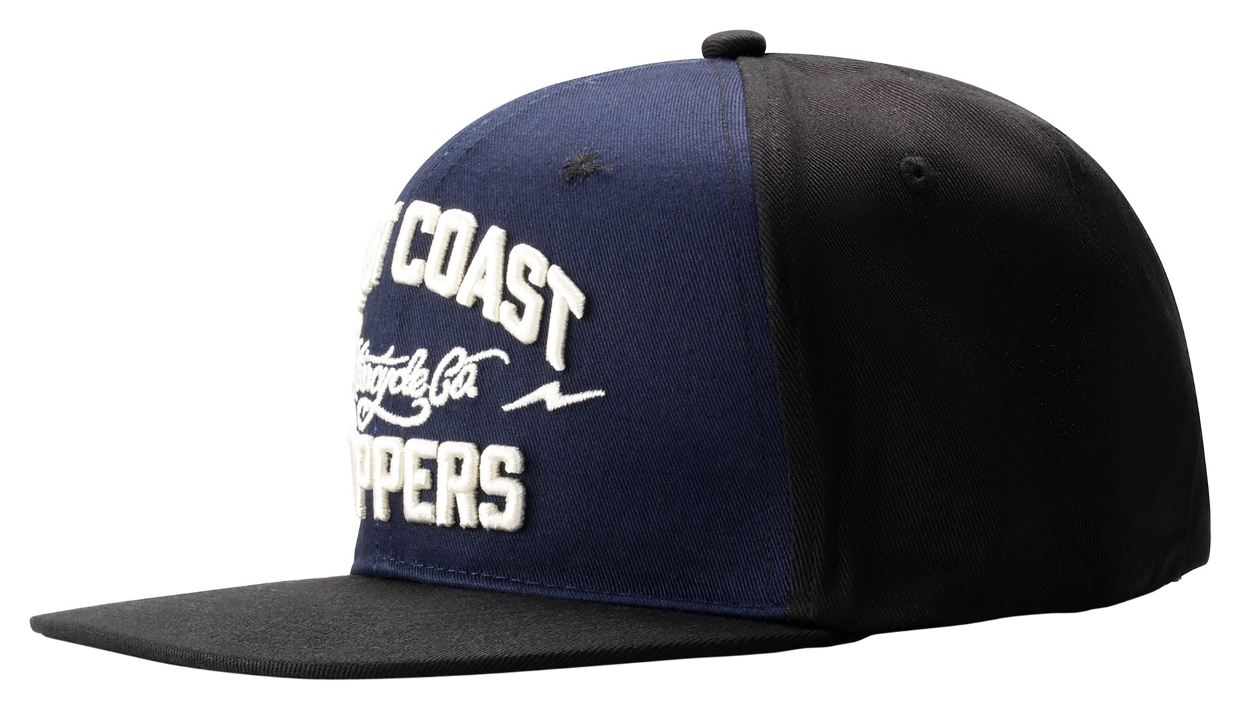 Casquette Baseball West Coast Choppers - Modèle Bleu Marine/black à Visière Plate - Taille Réglable Unisexe