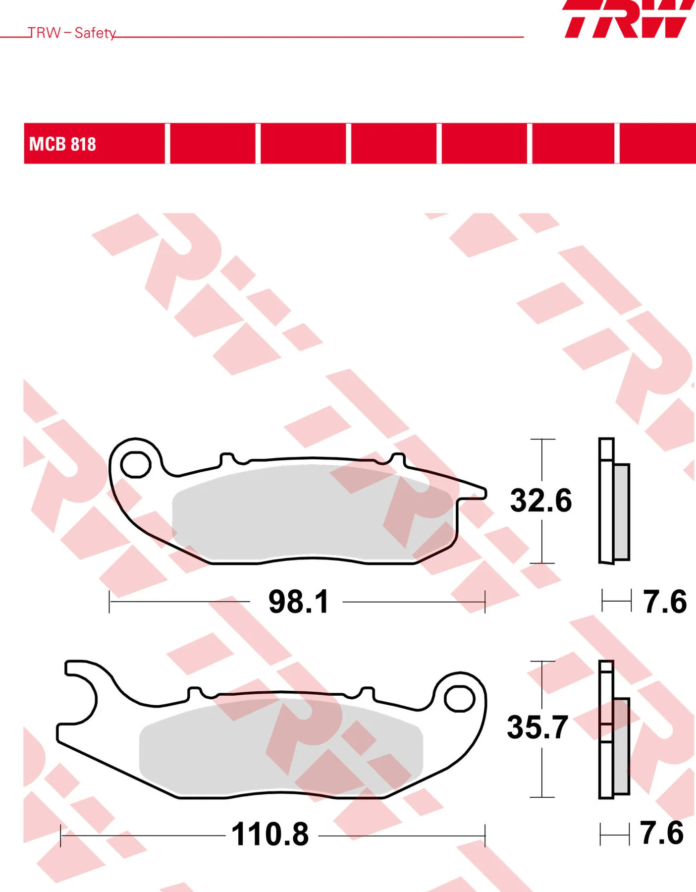 TRW MCB 818 SI SINTERED