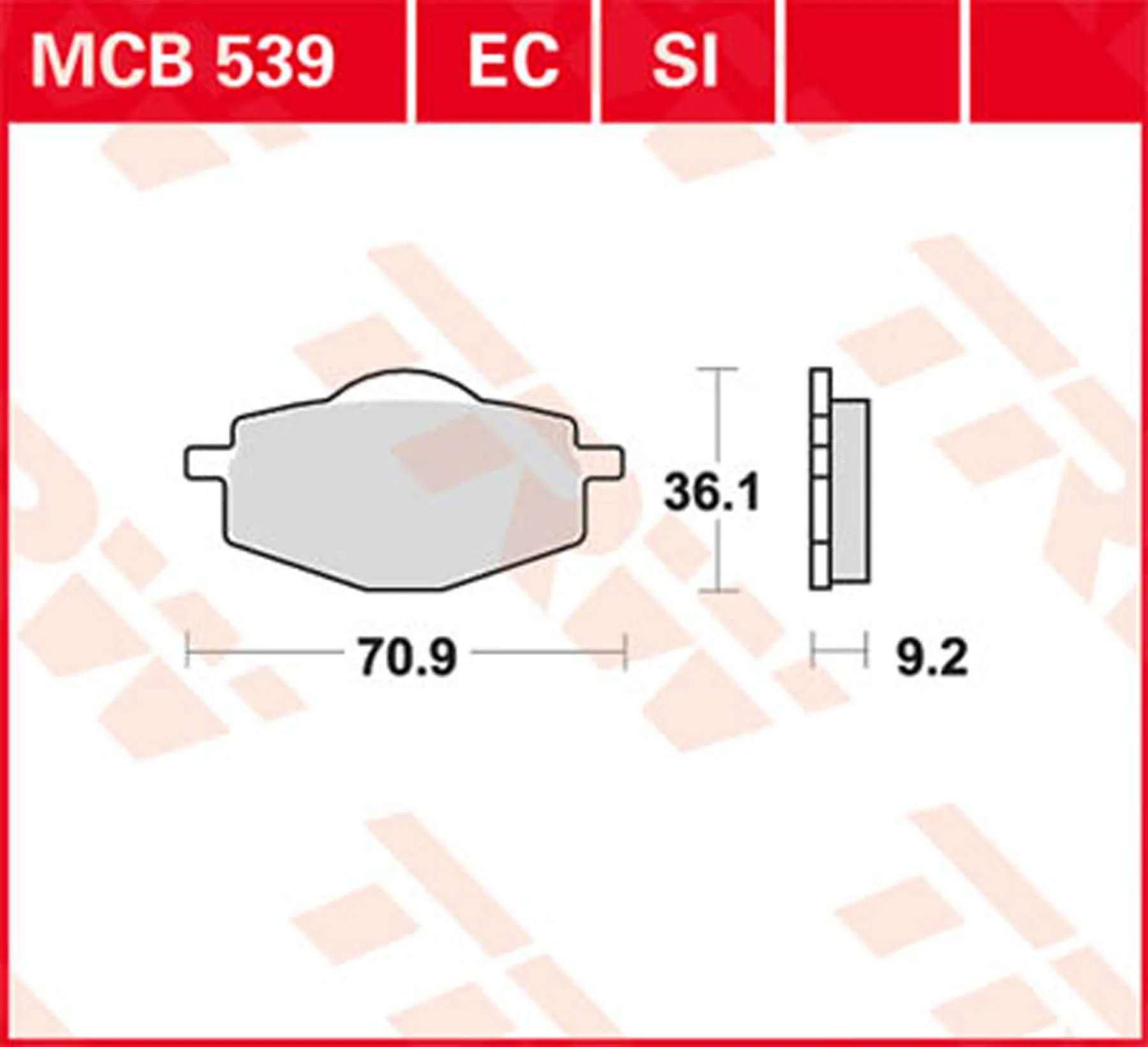 TRW BRAKEPADS ORGAN.