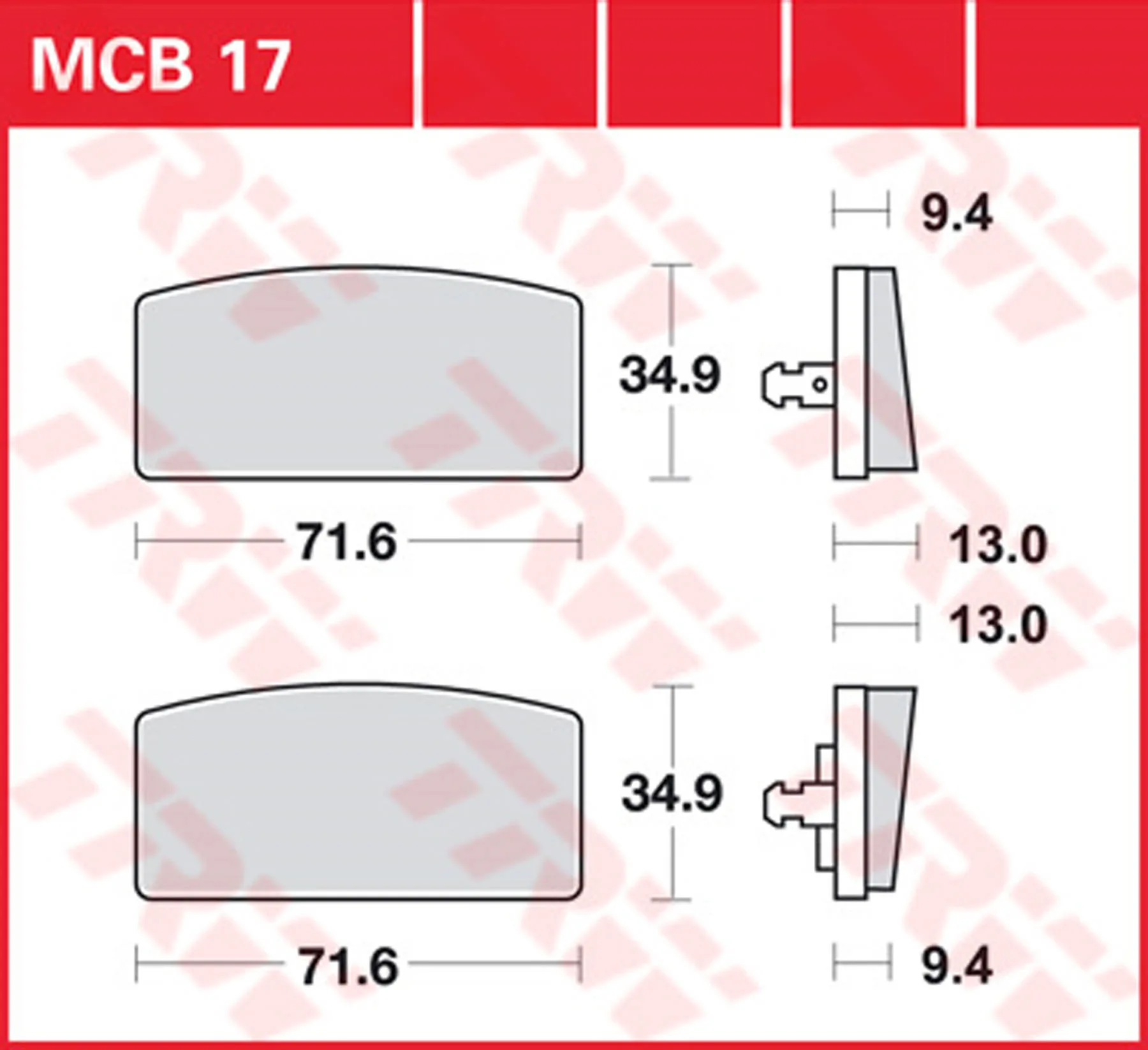 TRW BRAKEPADS ORGAN.