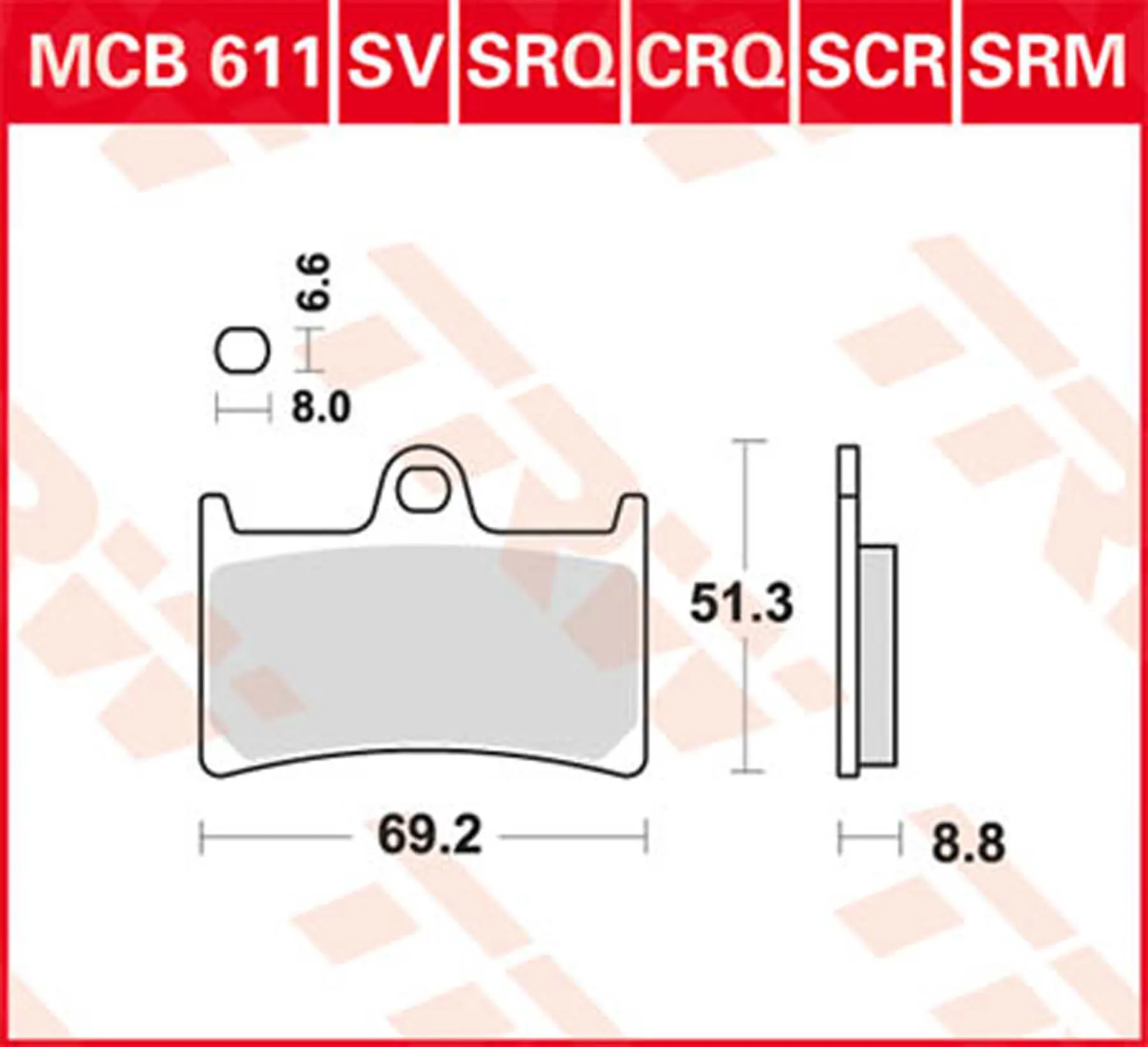 TRW BREMSBELAEGE ROLLER