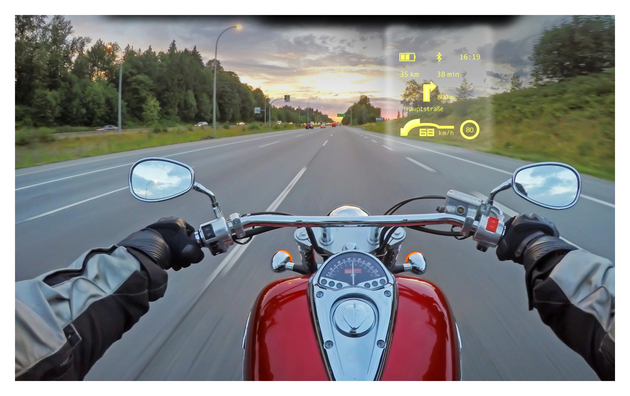 Digades Head-up-Display zum Nachrüsten für Motorradhelm