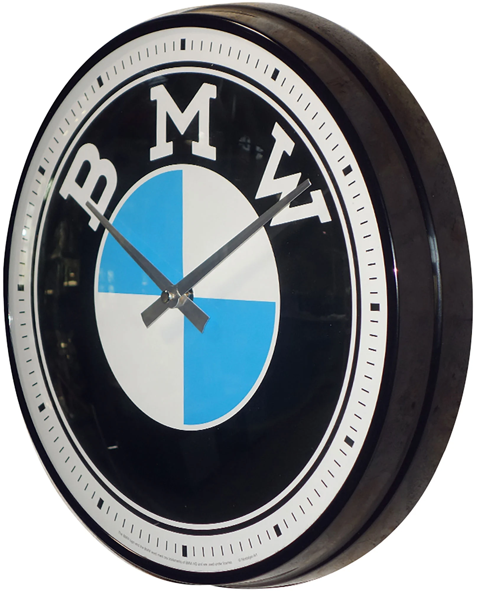 Nostalgic Art Wanduhr BMW Logo Ø 31 cm, Blau/Schwarz/Weiss
