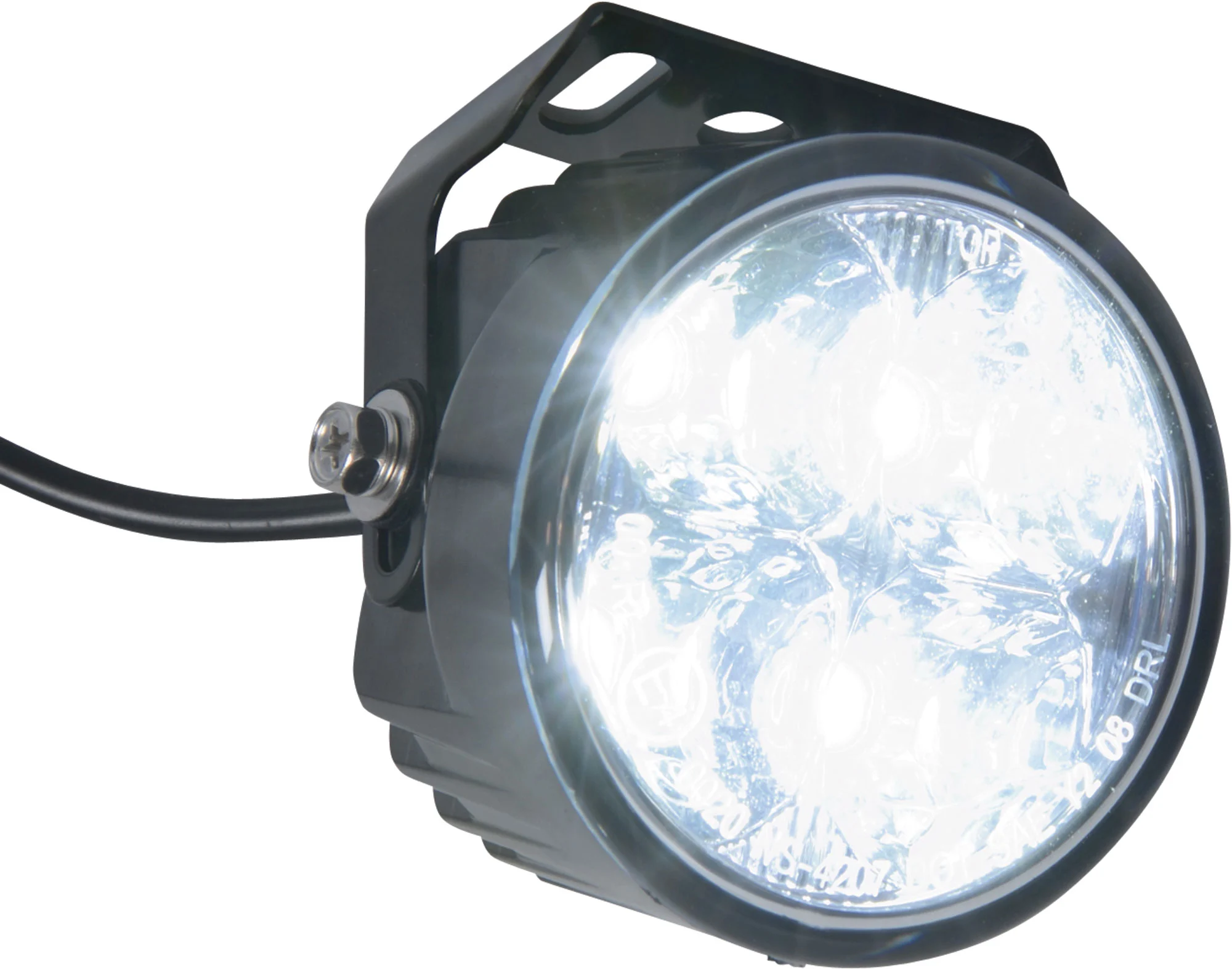 LED Motorradscheinwerfer mit nur 120 mm Durchmesser und rundem Tagfahrlicht