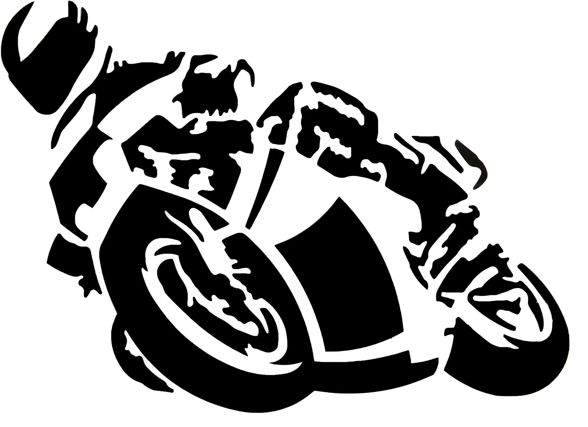 Louis 3D Aufkleber Motorrad Maße: 12x9cm, schwarz