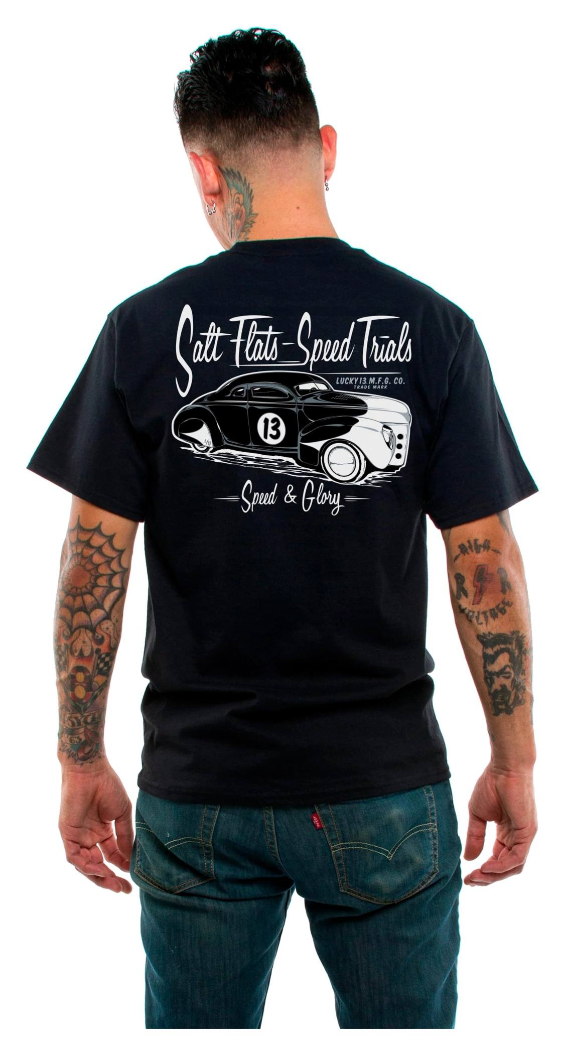 Lucky 13 LUCKY 13 T SHIRT SIZE S SALT FLATS BLACK