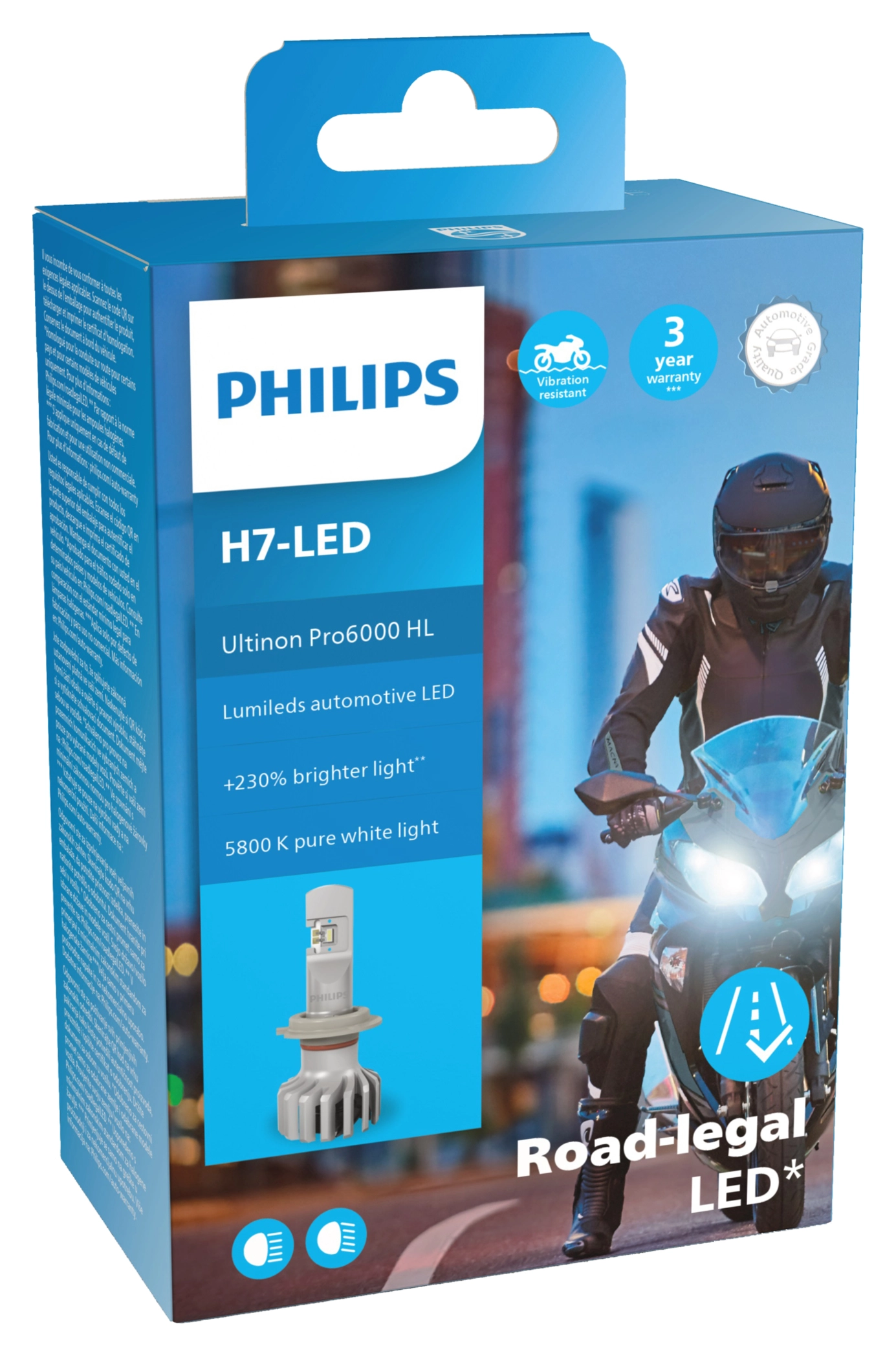 Philips H7-LED Ultinon Pro6000 Headlight Bulb 5800K With Mot Approval