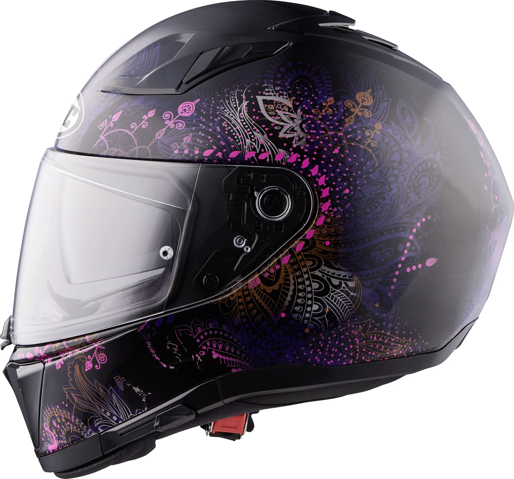 HJC casque intégral moto i70 VAROK MC-8 femme noir rose violet métal