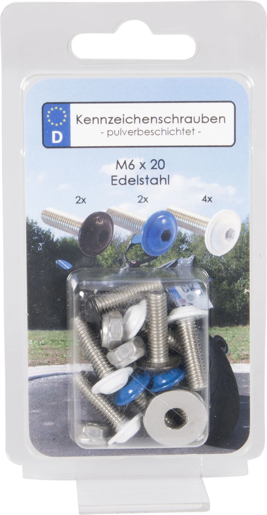 Farbige Kennzeichen Schrauben Edelstahl M4,8x16 6er-Set