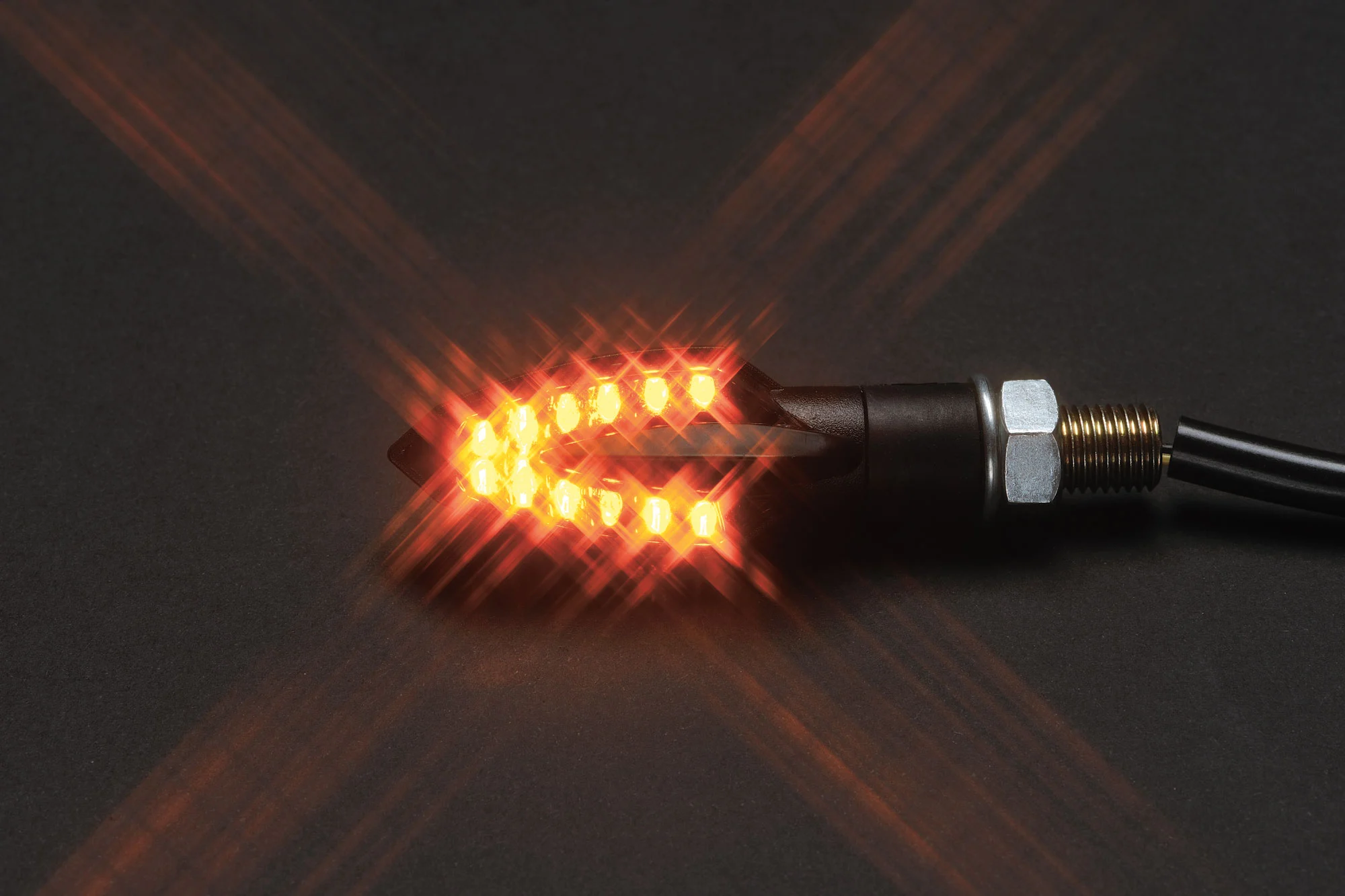 LED Lenkerarmaturen Blinker schwarz getönt 12V Motorrad, LED Blinker, Blinker, Beleuchtung, Universalteile