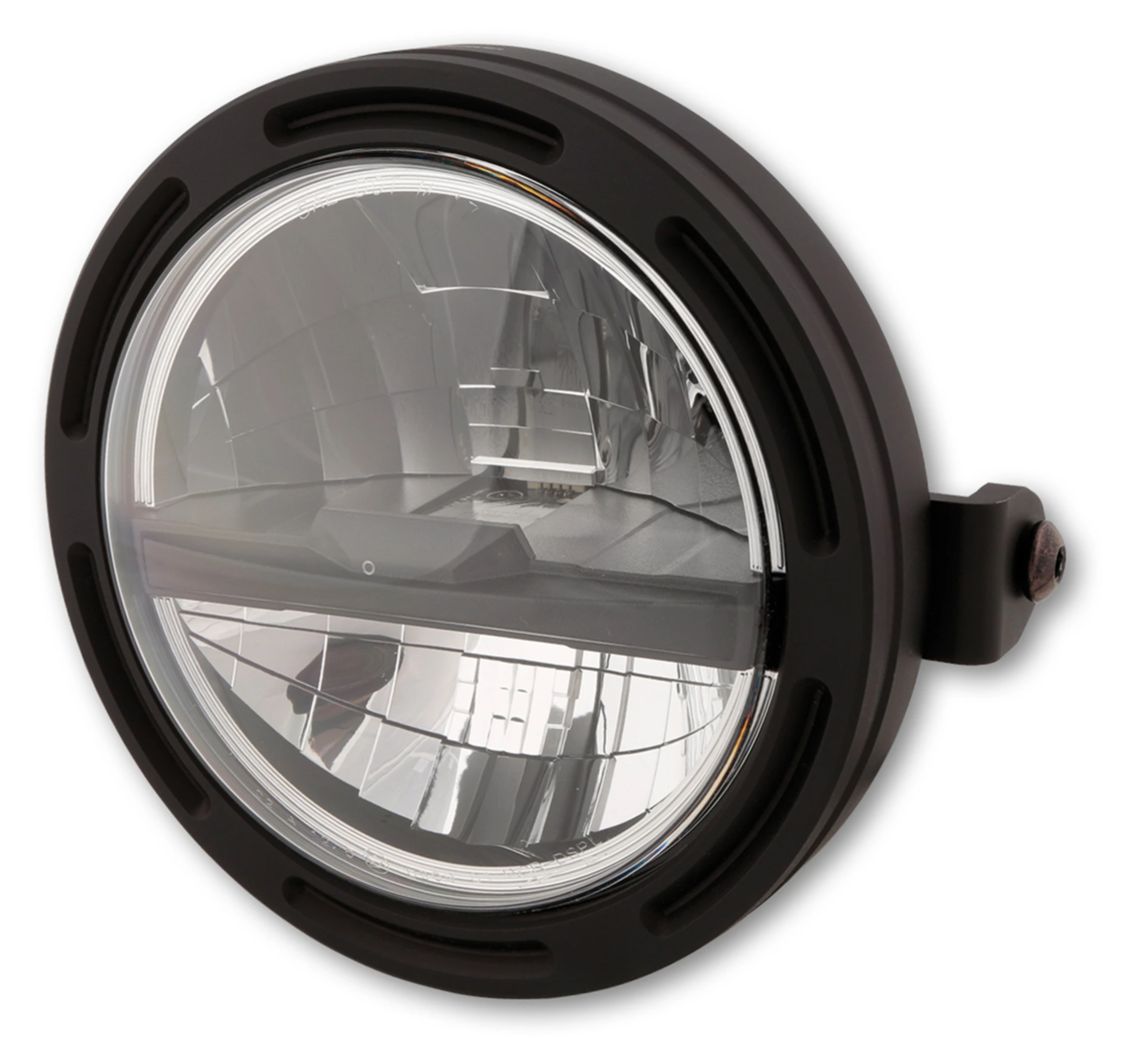 HIGHSIDER 5 3/4 Zoll LED-Scheinwerfer PECOS TYP 7 mit Standlichtring,  schwarz matt