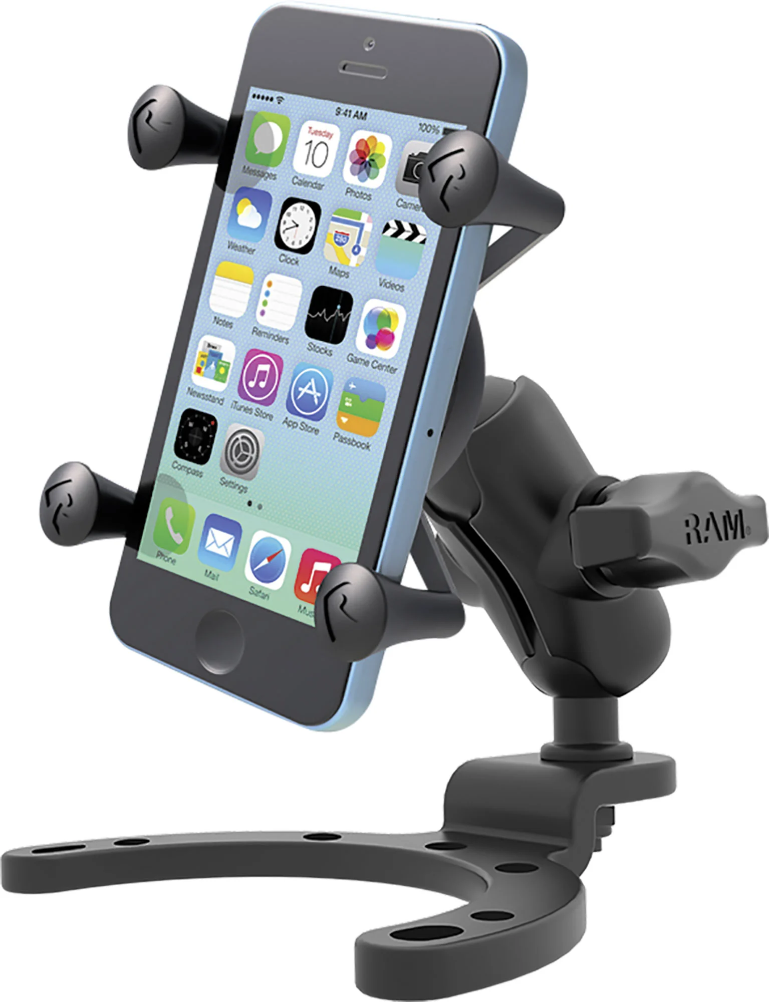RAM Mounts X-Grip Motorrad-Halterung für Smartphones bis 114,3 mm Breite  mit Vibe-Safe