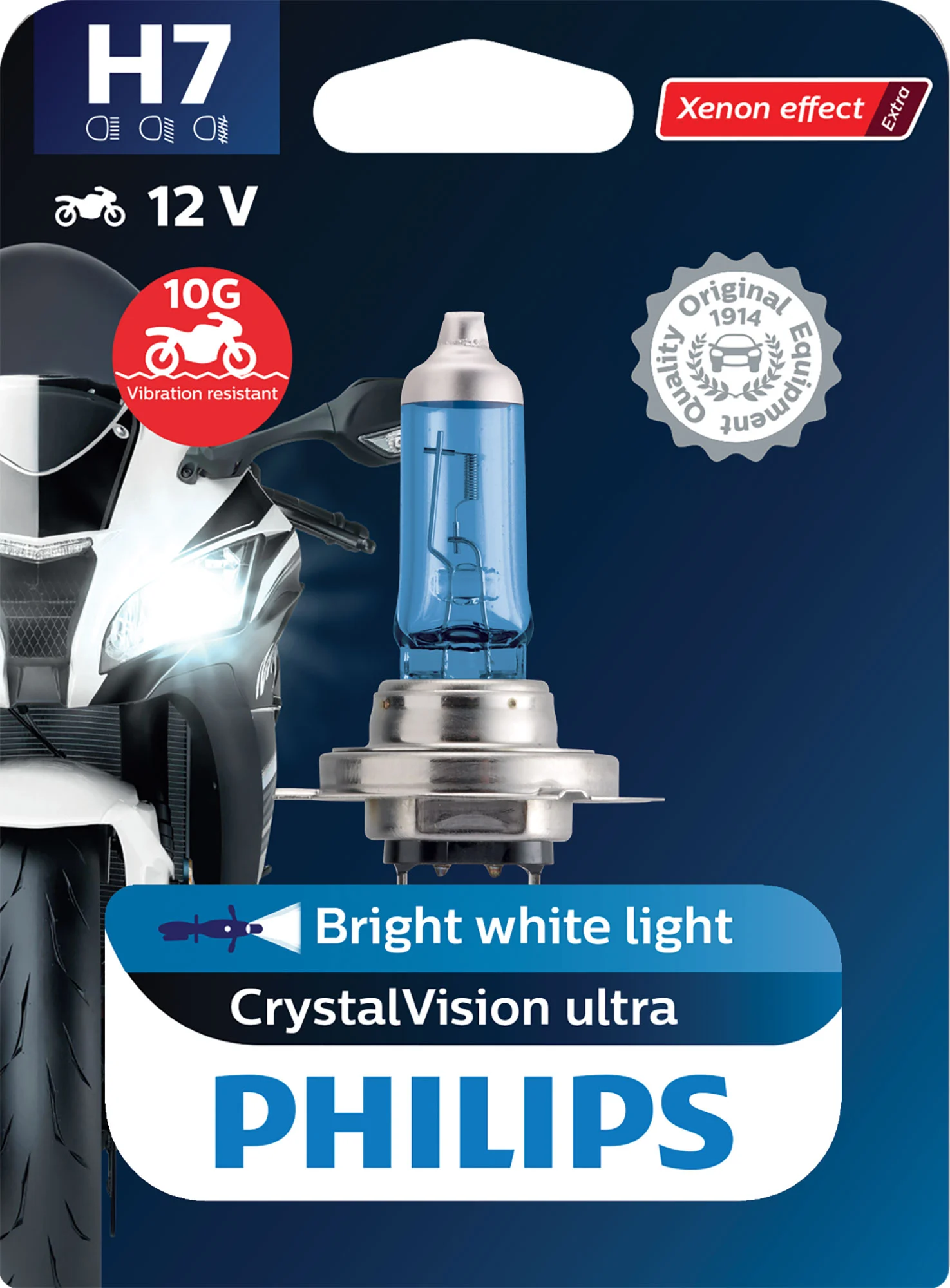 Scheinwerferlampe Motorrad H7 Philips CrystalVision Ultra 12V