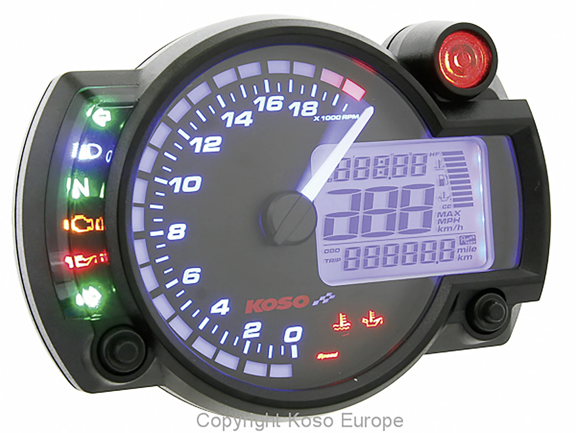 Tachometer KOSO Digital Cockpit RX1N GP Style Drehzahlmesser mit
