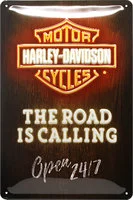 Plåtskylt Harley-Davidson neon