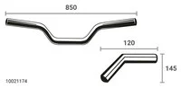Guidon En Z Haut, Largeur 850 Mm