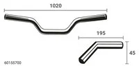 Guidon Wide-Bar, Largeur 1020 Mm