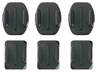 3 Curved + 3 Flat Sticky GoPro Mounts