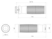 Lenkergriffe URLO Ø 22mm, Paar, schwarz
