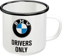 Emaljmugg BMW Drivers only