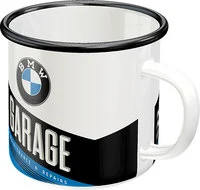 Retro Emaille Becher - BMW Garage