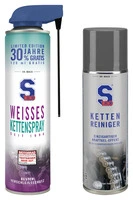 Biały spray i śr. do czyszcz. łańcuchów