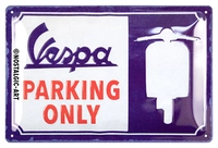 Plechový štítek Vespa Pouze parkování