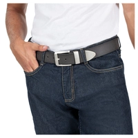 DL-AC-9 leather belt, grey