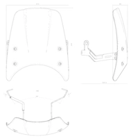 Windscreen incl. mounting kit with ABE