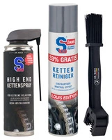 Set: chain brush, chain cleaner and