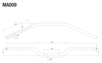 Tapered handlebar, aluminum