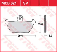 TRW MCB544 Kit Pastiglie Freno Organiche Per Honda GL E Altre Moto - Anteriore E Posteriore