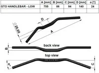 Gt Oversize Handlebar Width 755Mm