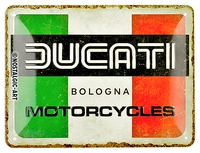 Mini plaque nostalgie en tôle « Ducati »