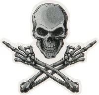 Aufkleber mini MIDDLE FINGER SKULL