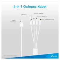 Octopus 4-IN-1 Multi-USB-Ladekabel