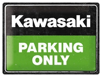 tin sign Kawasaki "parking only"