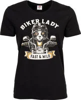 BIKER CAT DAME-T-SHIRT