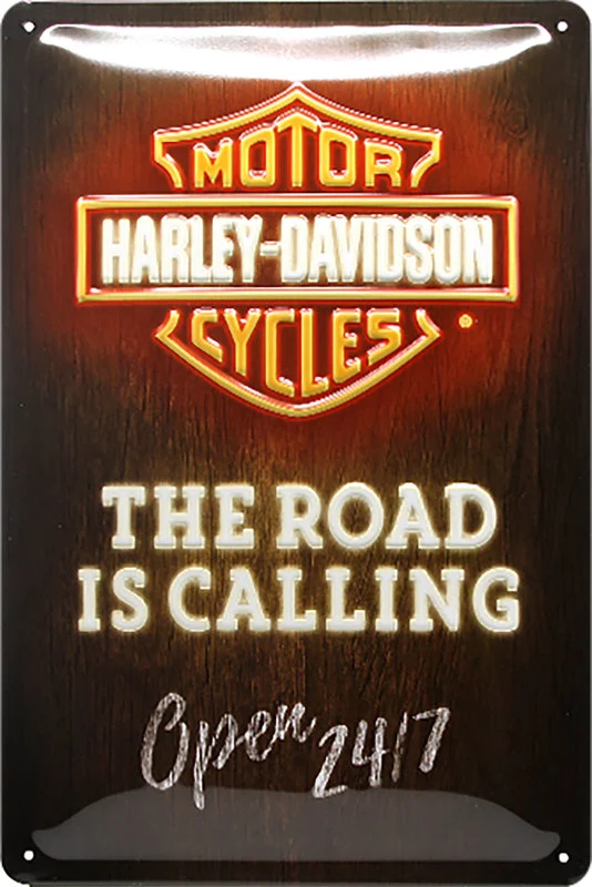 Plåtskylt Harley-Davidson neon