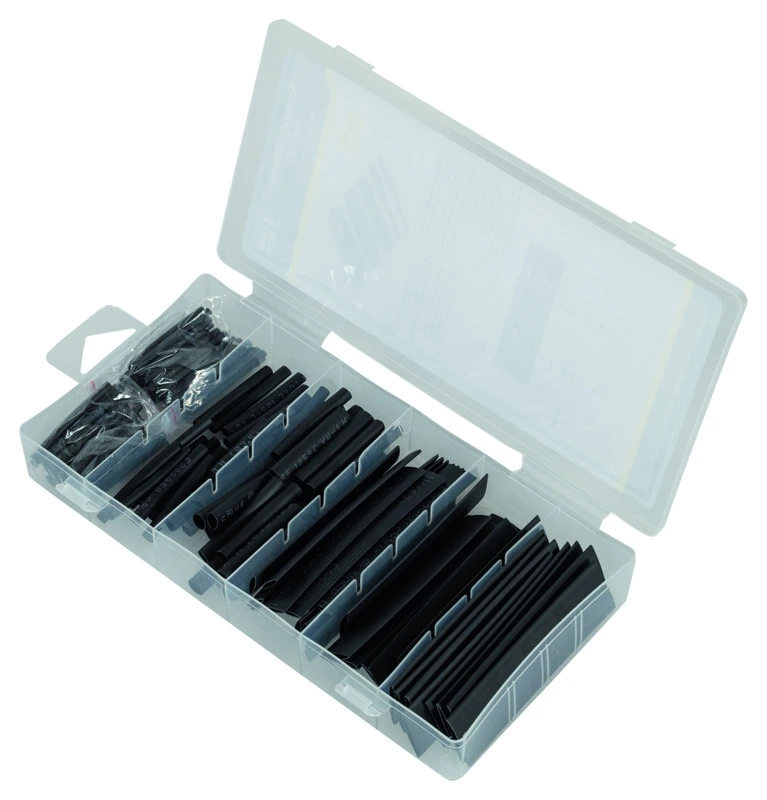 assortment box with heat-shrink tubes
