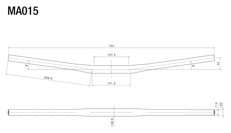 Drag bar handlebar, aluminum