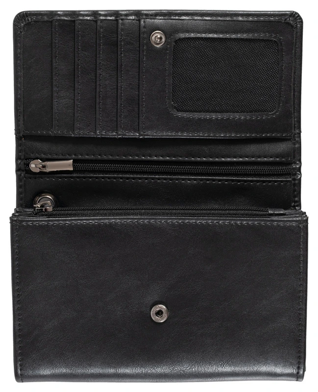 Porte-monnaie, similicuir, noir