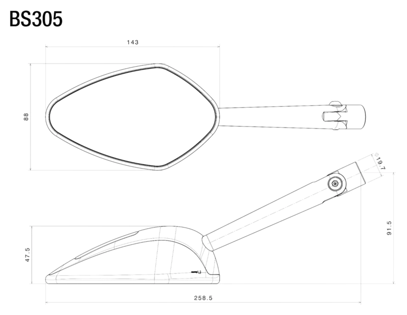 Veloce L mirror with indicators